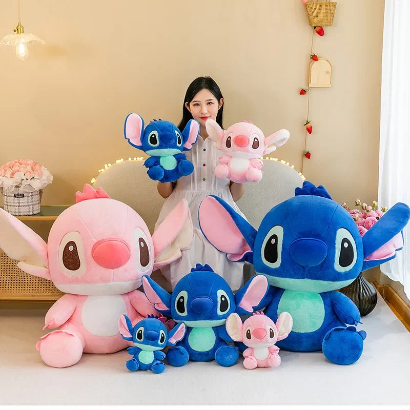 Disney-Stitch E Angel de Pelúcia Infantil: Brinquedo Kawaii para Bebês