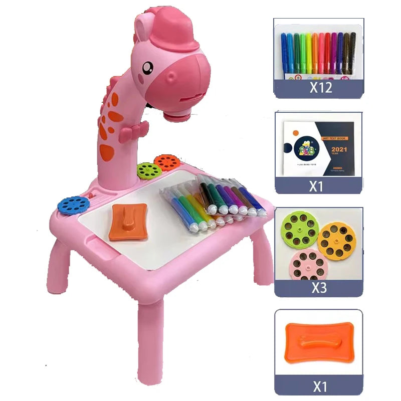 LED Projector Drawing Table: Mesa de Desenho Educativa para Criança